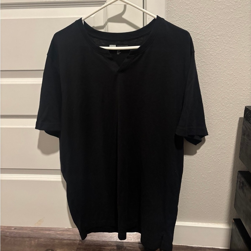 Nordstrom Rack Black Henley T-shirt